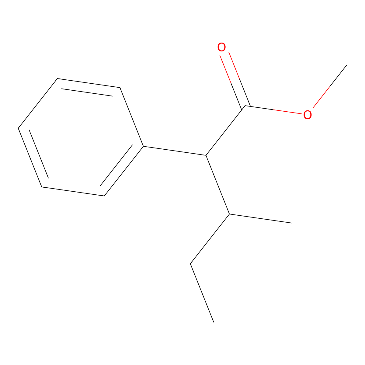 Methyl 3-methyl-2-phenylpentanoate molecular structure, CAS 13027-72-0