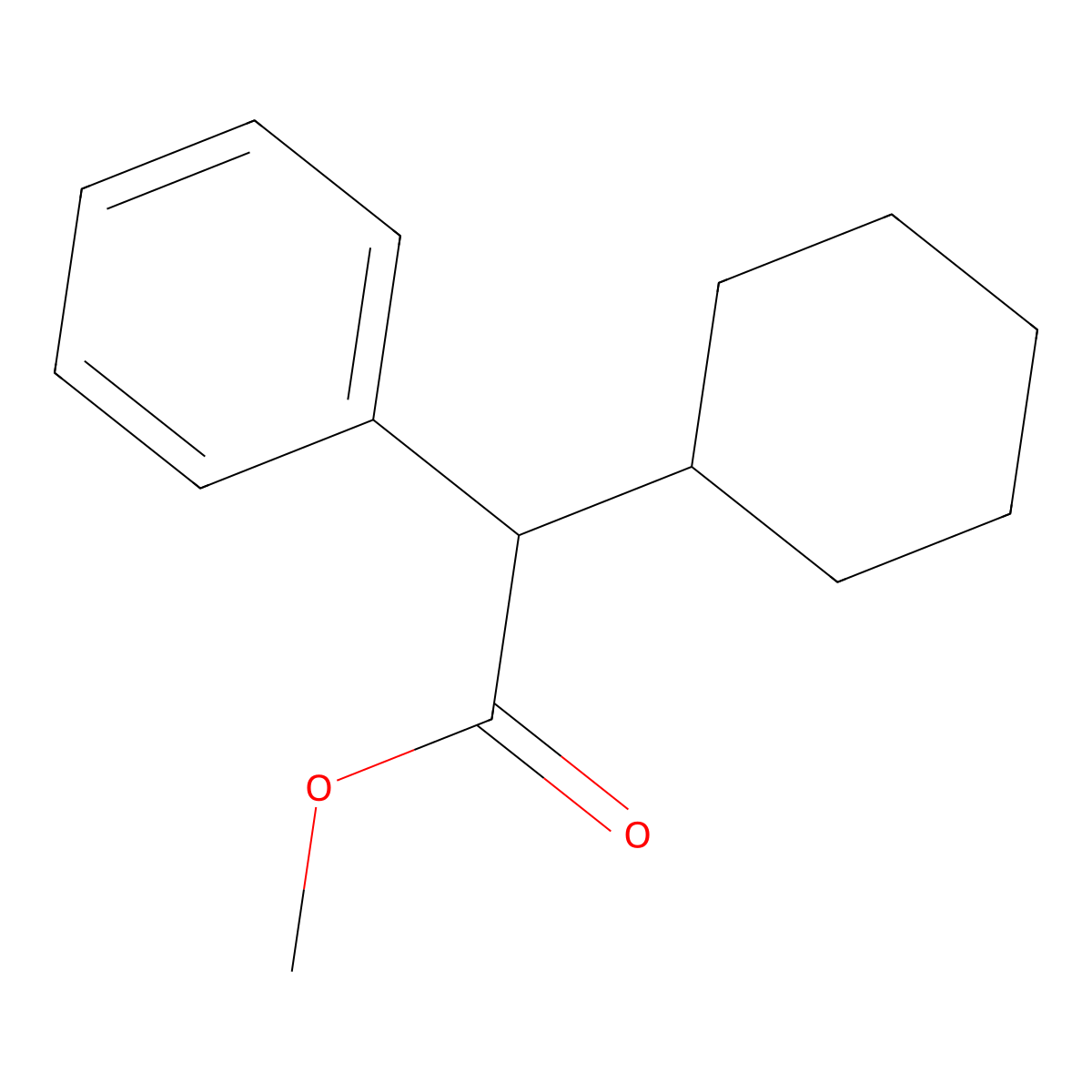 Methyl 2-cyclohexyl-2-phenylacetate molecular structure, CAS 13027-73-1