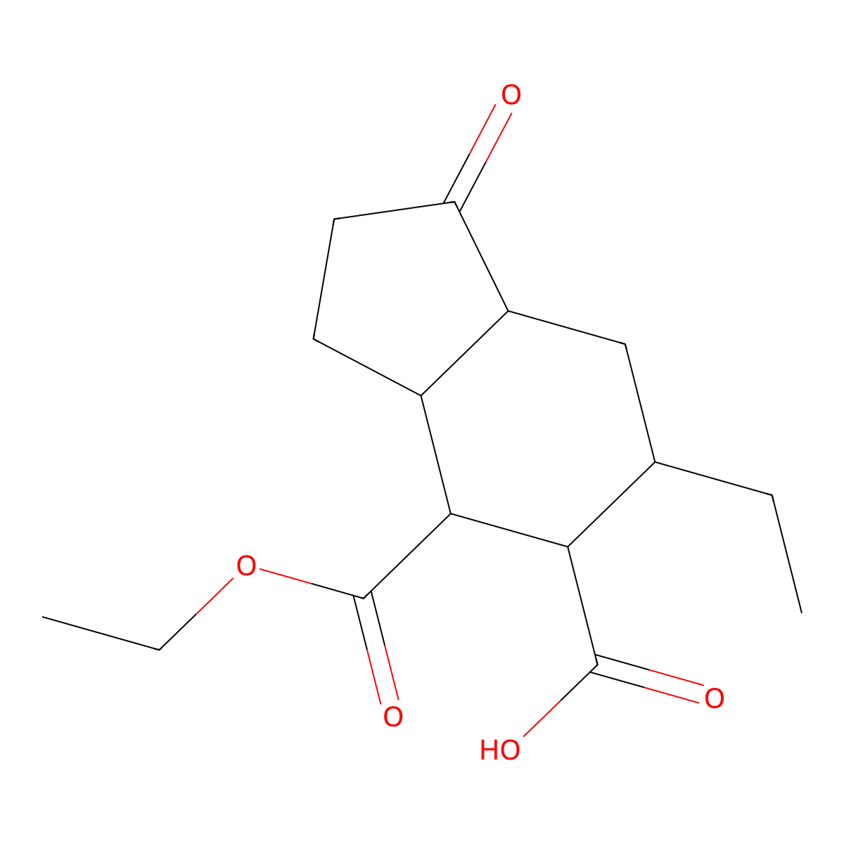 (3aS,4S,5S,6R,7aS)-4-(ethoxycarbonyl)-6-ethyl-1-oxooctahydro-1H-indene-5-carboxylic acid molecular structure, CAS 130274-13-4