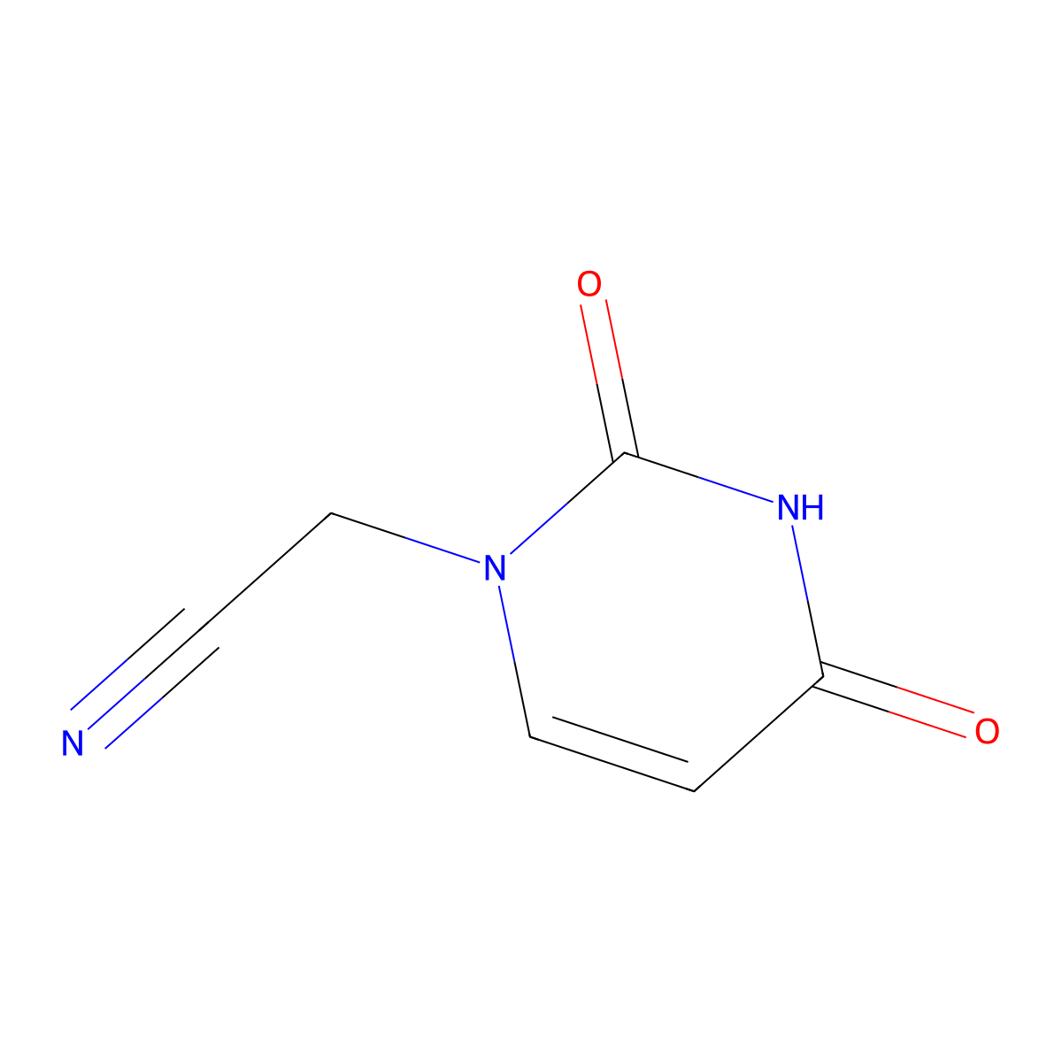 2-(2,4-Dioxo-1,2,3,4-tetrahydropyrimidin-1-yl)acetonitrile molecular structure, CAS 130278-40-9