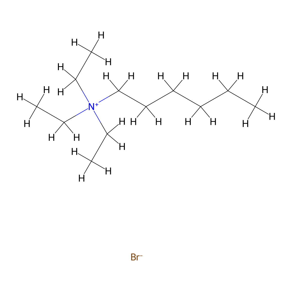 Triethylhexylammonium bromide molecular structure, CAS 13028-71-2