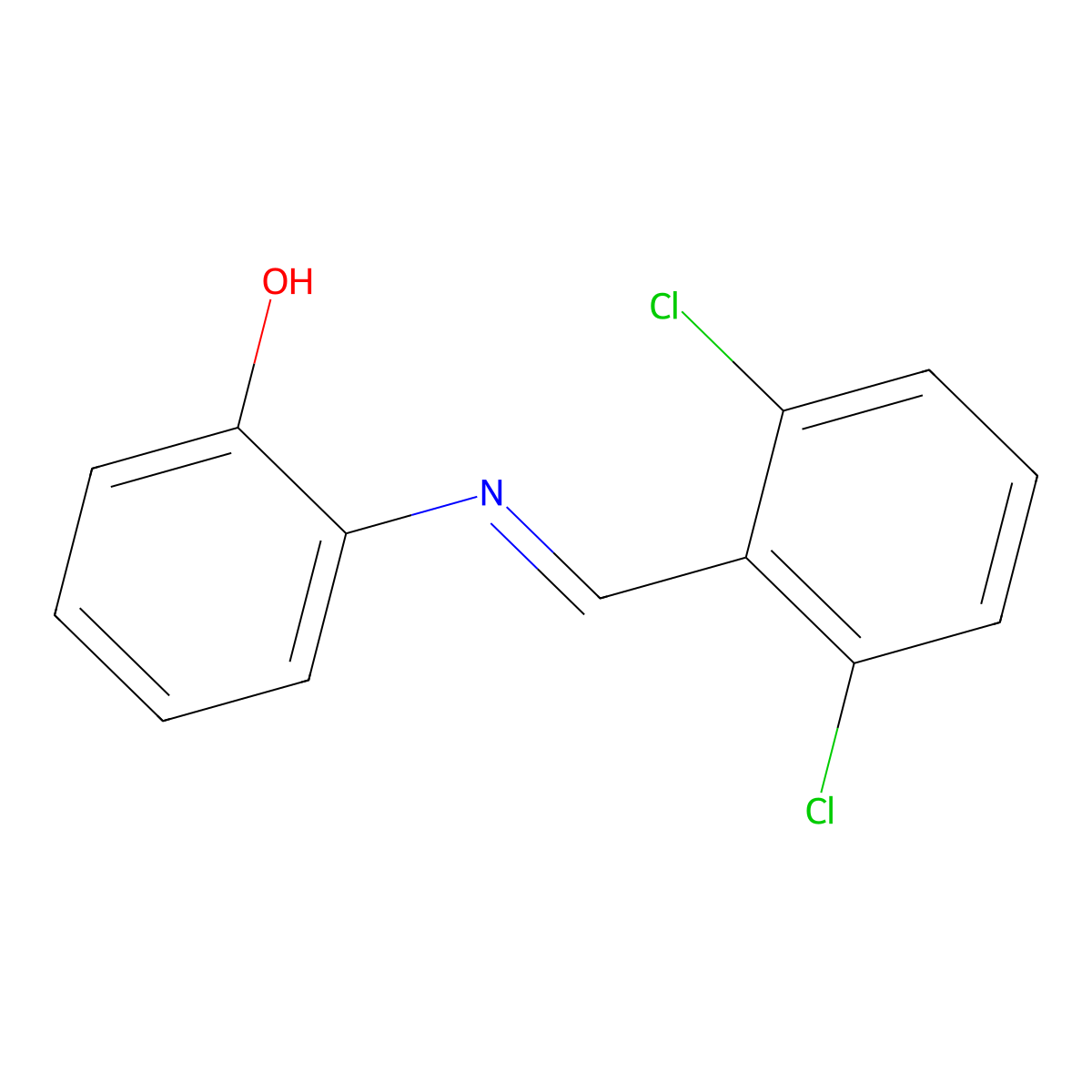 2-{[(E)-(2,6-dichlorophenyl)methylidene]amino}phenol molecular structure, CAS 13028-91-6