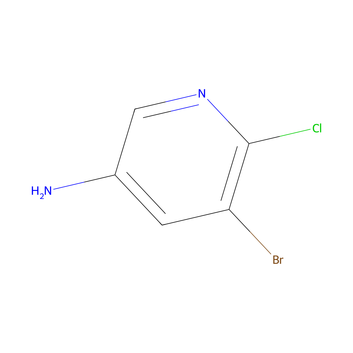5-Bromo-6-chloropyridin-3-amine molecular structure, CAS 130284-53-6