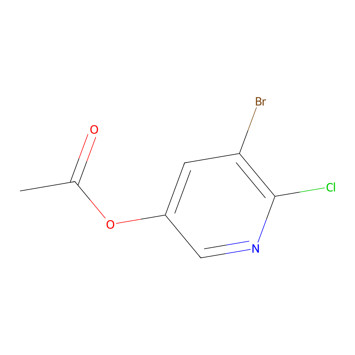 5-Bromo-6-chloropyridin-3-yl acetate molecular structure, CAS 130284-55-8