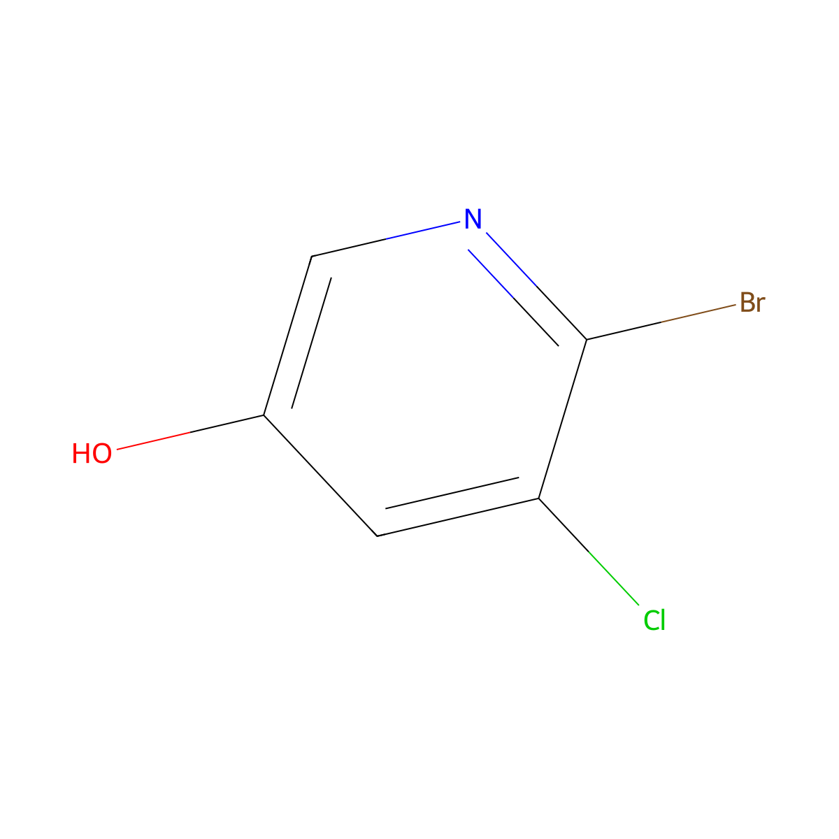 6-Bromo-5-chloropyridin-3-ol molecular structure, CAS 130284-56-9