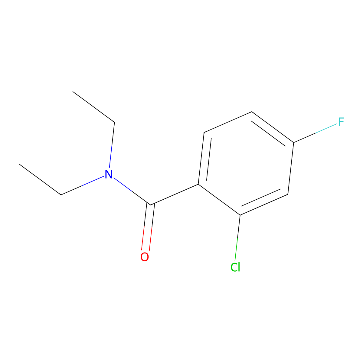 2-chloro-N,N-diethyl-4-fluorobenzamide molecular structure, CAS 130286-83-8