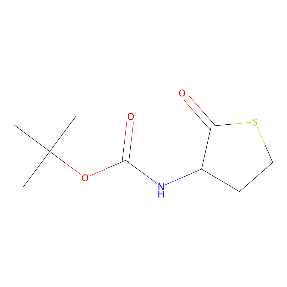 tert-Butyl (2-oxotetrahydrothiophen-3-yl)carbamate molecular structure, CAS 130288-32-3