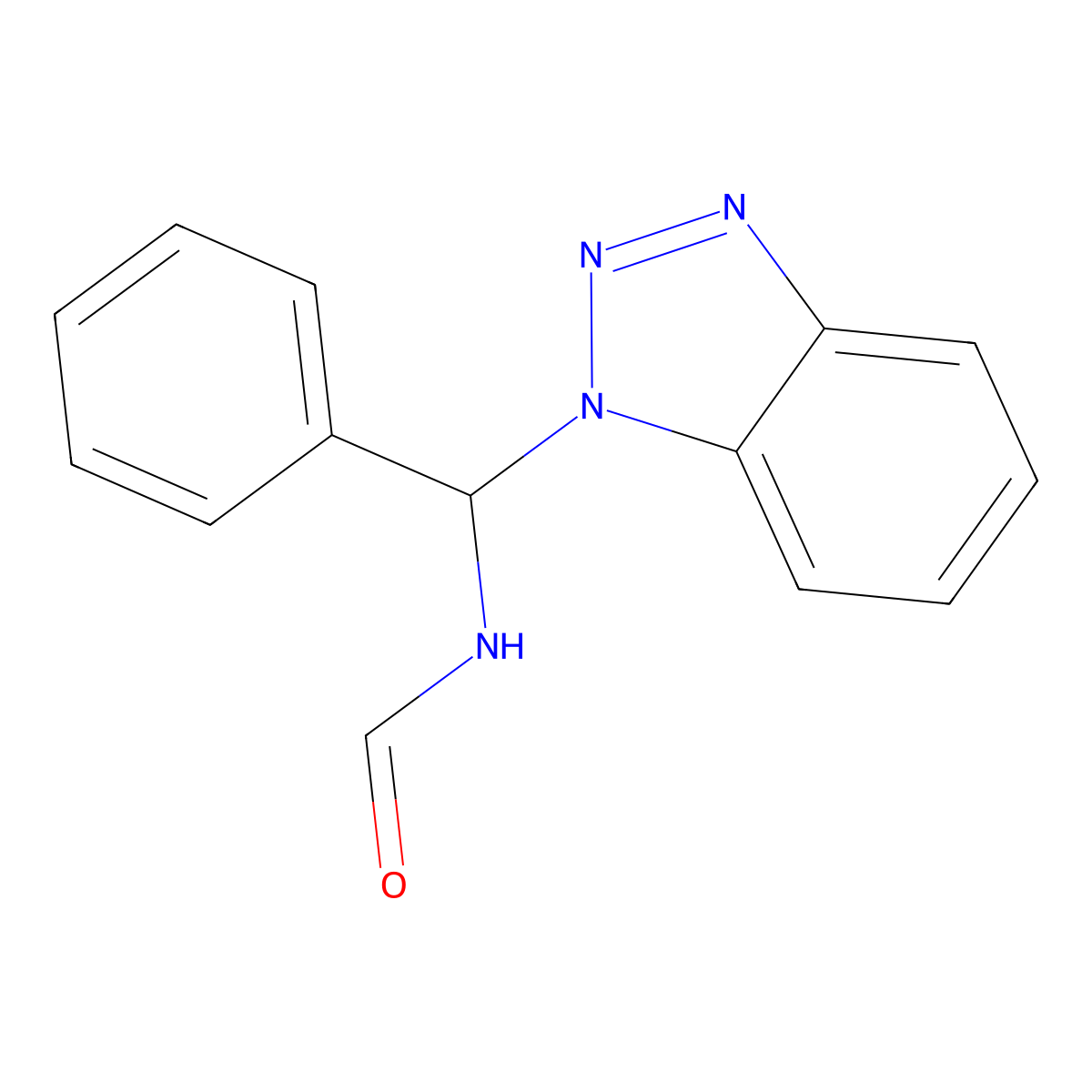 N-[benzotriazol-1-yl(phenyl)methyl]formamide molecular structure, CAS 130291-05-3
