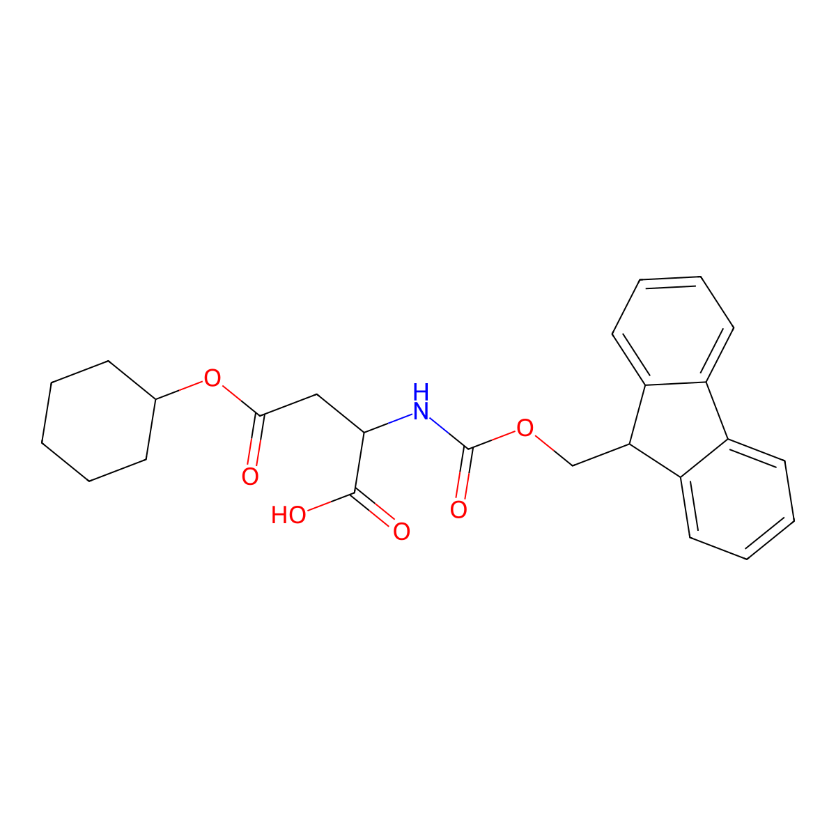 Fmoc-Asp(OcHex)-OH molecular structure, CAS 130304-80-2