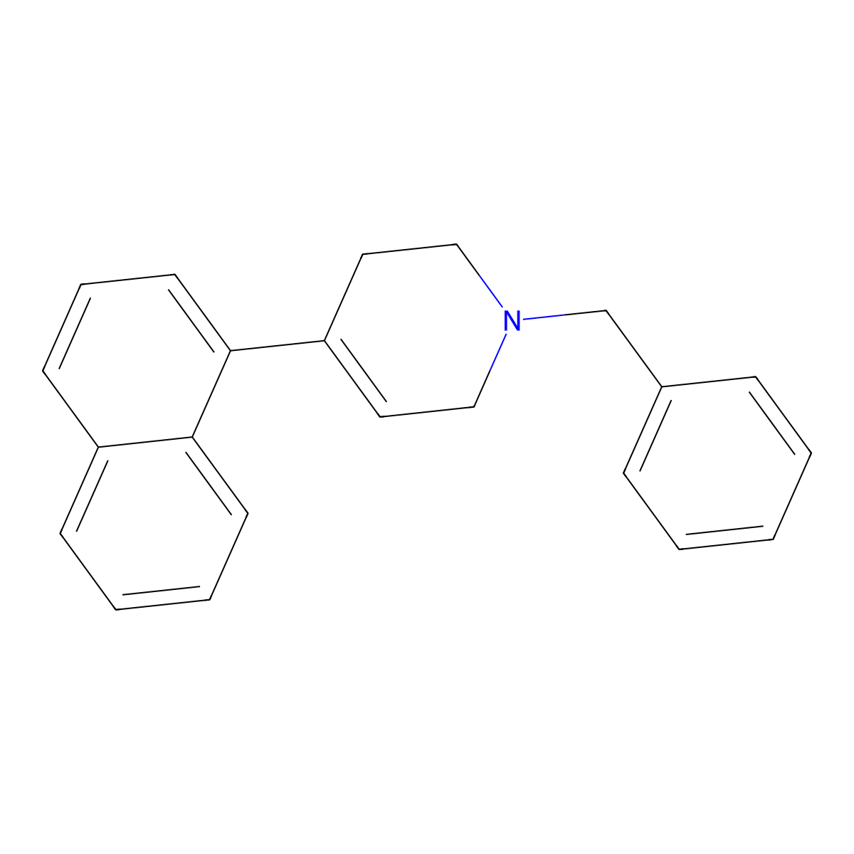 1-Benzyl-4-(naphth-1-yl)-1,2,3,6-tetrahydropyridine molecular structure, CAS 130305-61-2