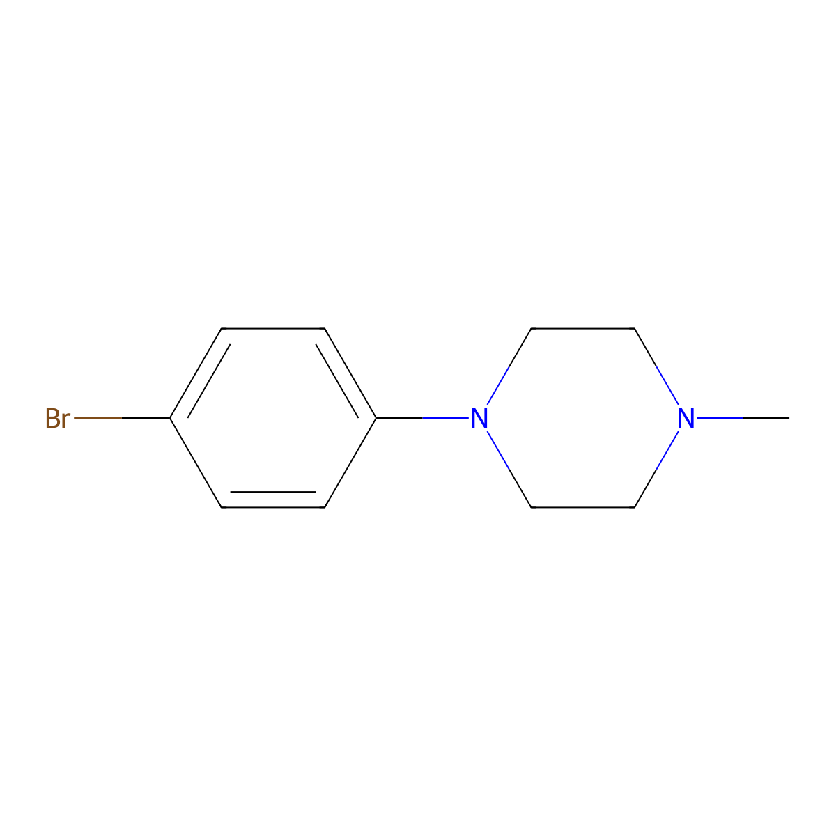 1-(4-Bromophenyl)-4-methylpiperazine molecular structure, CAS 130307-08-3