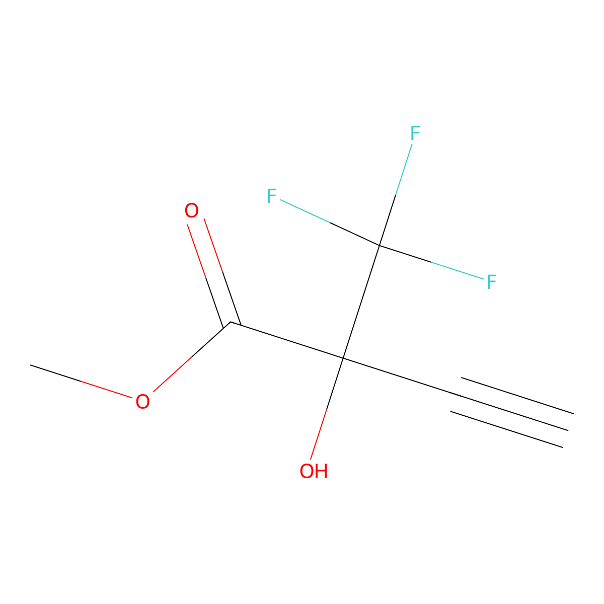 Methyl 2-hydroxy-2-(trifluoromethyl)but-3-ynoate molecular structure, CAS 130307-84-5