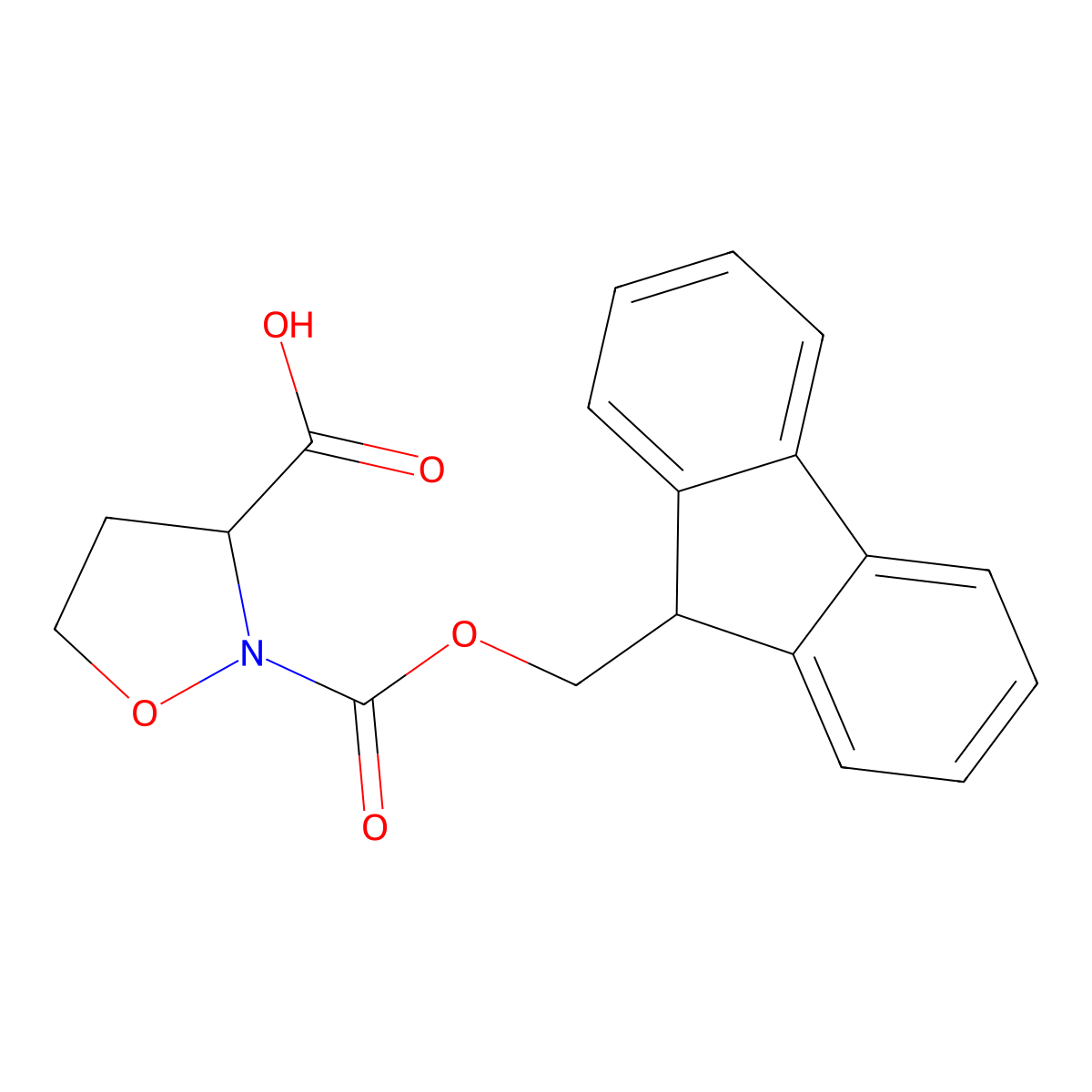 2-(9H-Fluoren-9-ylmethyl) (3S)-2,3-isoxazolidinedicarboxylate molecular structure, CAS 130309-36-3
