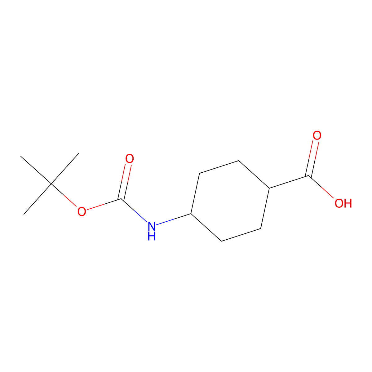 4-(((Tert-butoxy)carbonyl)amino)cyclohexane-1-carboxylic acid molecular structure, CAS 130309-46-5