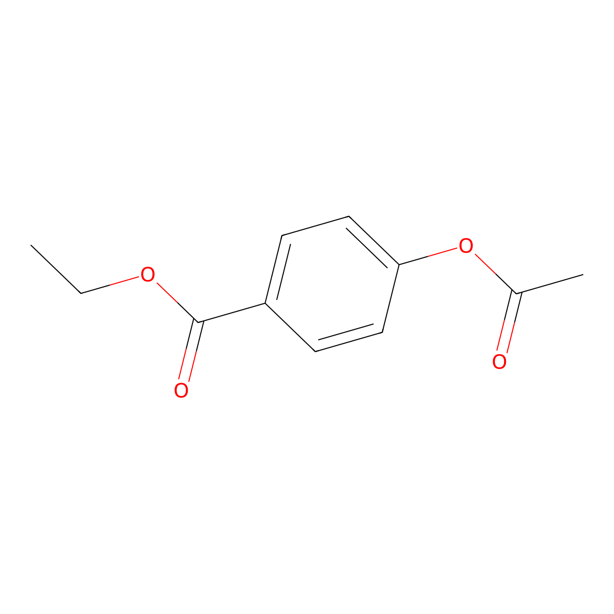 Ethyl p-acetoxybenzoate molecular structure, CAS 13031-45-3