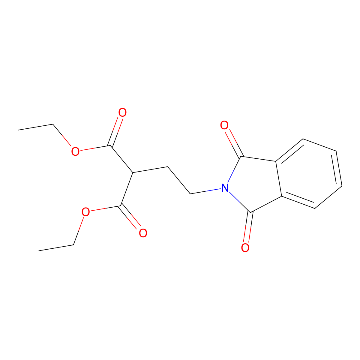 1,3-diethyl 2-[2-(1,3-dioxo-2,3-dihydro-1H-isoindol-2-yl)ethyl]propanedioate molecular structure, CAS 13031-59-9