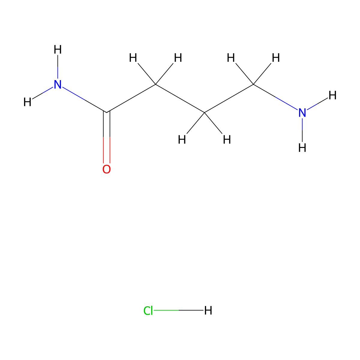 4-Aminobutyramide monohydrochloride molecular structure, CAS 13031-62-4