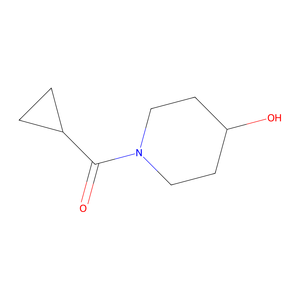1-Cyclopropanecarbonyl-4-hydroxypiperidine molecular structure, CAS 130311-91-0