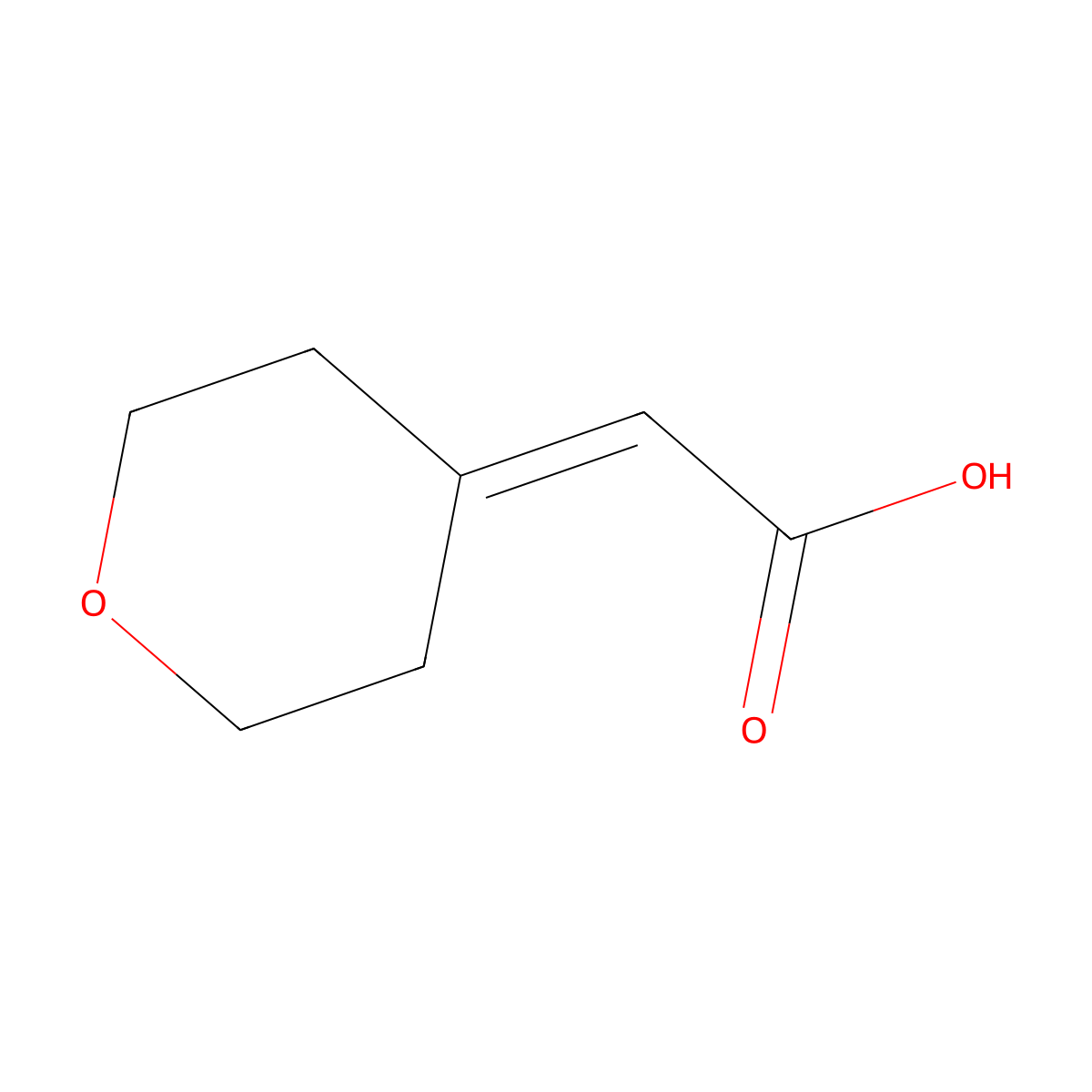 2-(Tetrahydro-4H-pyran-4-ylidene)acetic acid molecular structure, CAS 130312-01-5