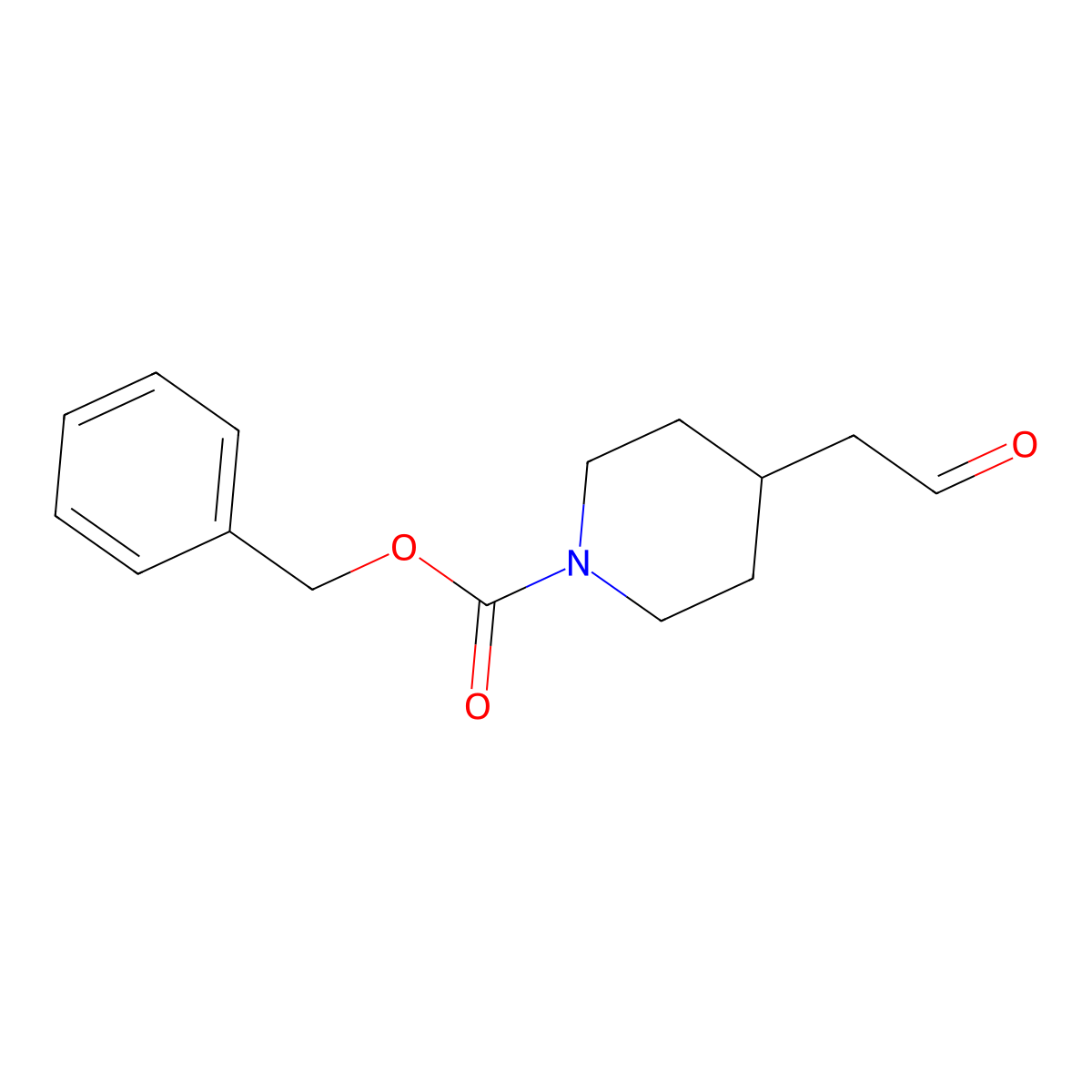 Benzyl 4-(2-oxoethyl)piperidine-1-carboxylate molecular structure, CAS 130312-10-6