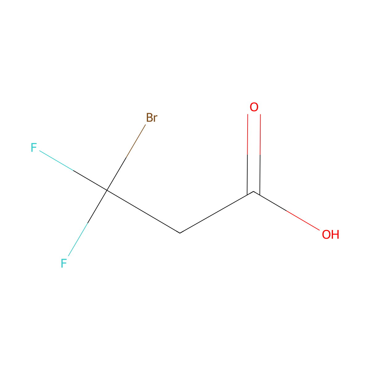 3-Bromo-3,3-difluoropropanoic acid molecular structure, CAS 130312-65-1