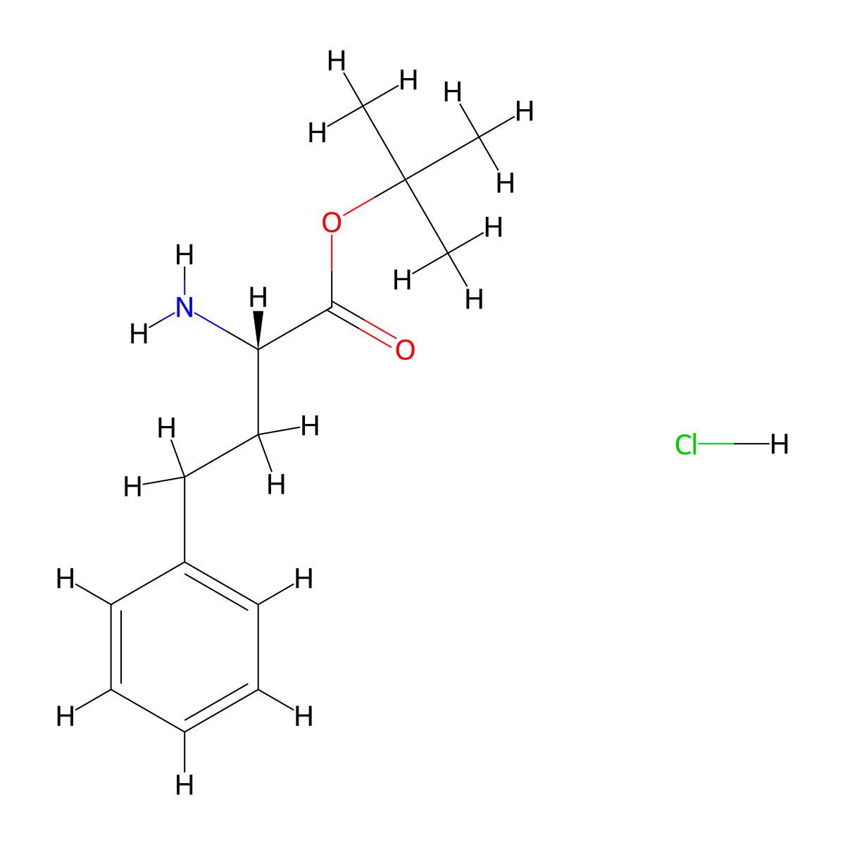 (S)-tert-Butyl 2-amino-4-phenylbutanoate hydrochloride molecular structure, CAS 130316-46-0