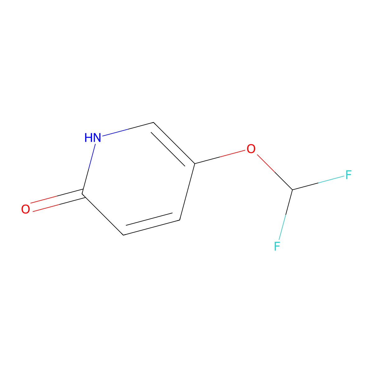 5-(difluoromethoxy)pyridin-2(1H)-one molecular structure, CAS 130318-75-1