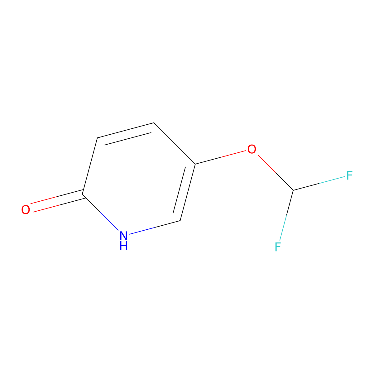 5-(difluoromethoxy)pyridin-2(1H)-one molecular structure, CAS 130318-75-1