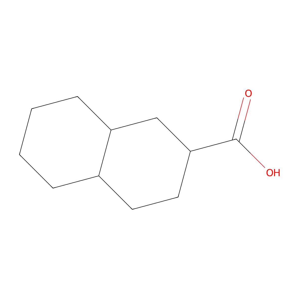 Decahydro-2-naphthalenecarboxylic acid molecular structure, CAS 13032-41-2