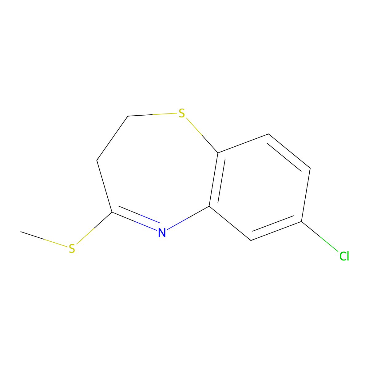 7-Chloro-4-methylsulfanyl-2,3-dihydro-1,5-benzothiazepine molecular structure, CAS 130336-76-4