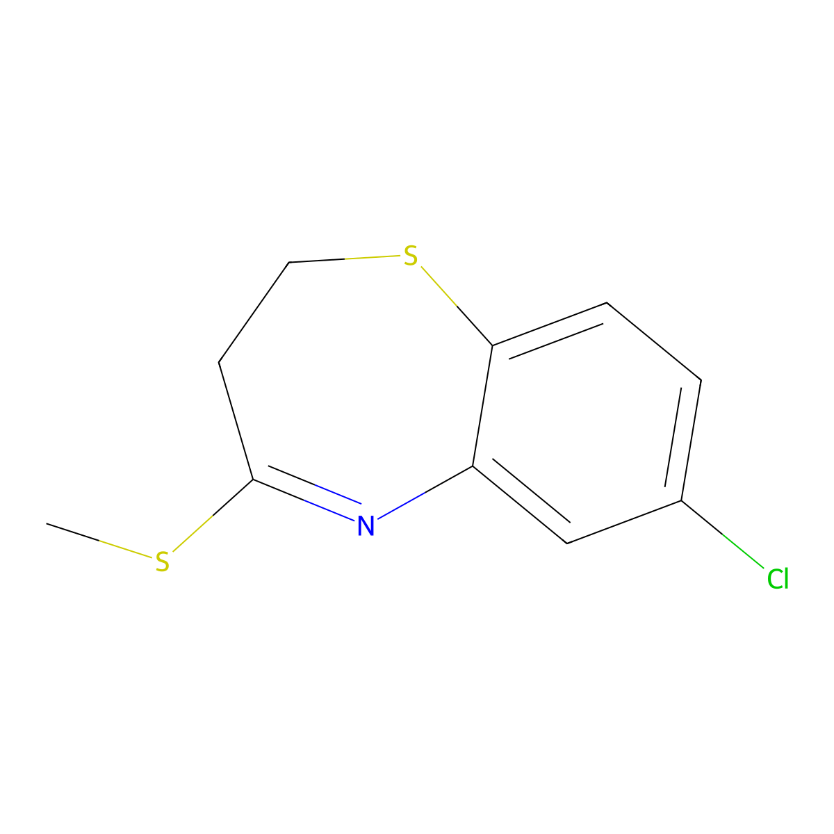 7-Chloro-4-methylsulfanyl-2,3-dihydro-1,5-benzothiazepine molecular structure, CAS 130336-76-4