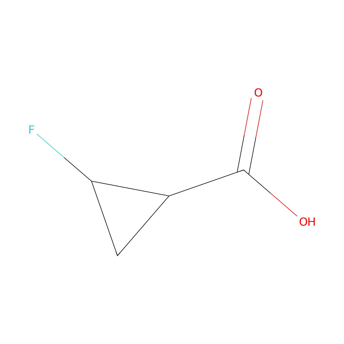 (1R,2S)-2-fluorocyclopropane-1-carboxylic acid molecular structure, CAS 130340-04-4