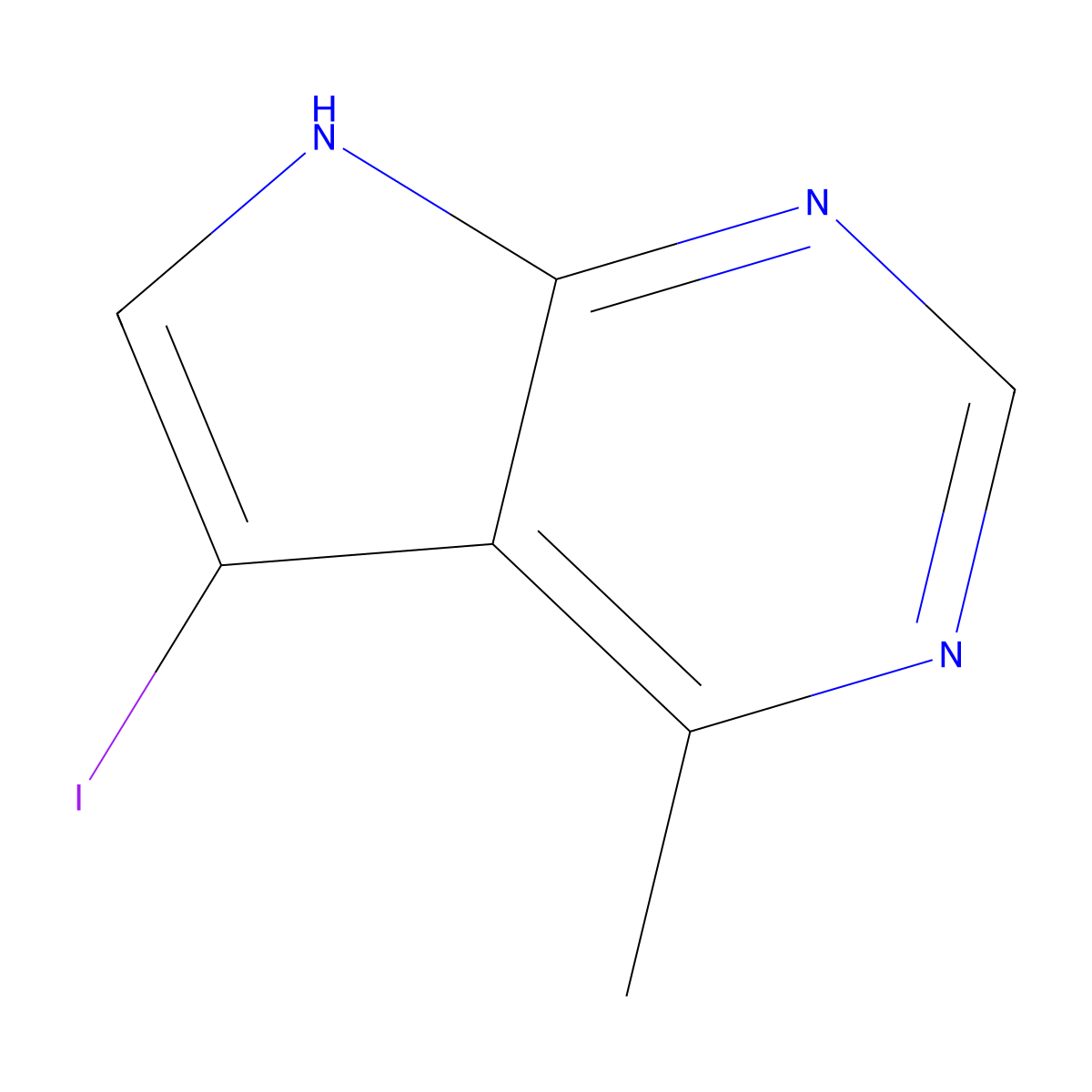 5-iodo-4-methyl-7H-pyrrolo[2,3-d]pyrimidine molecular structure, CAS 1303426-83-6