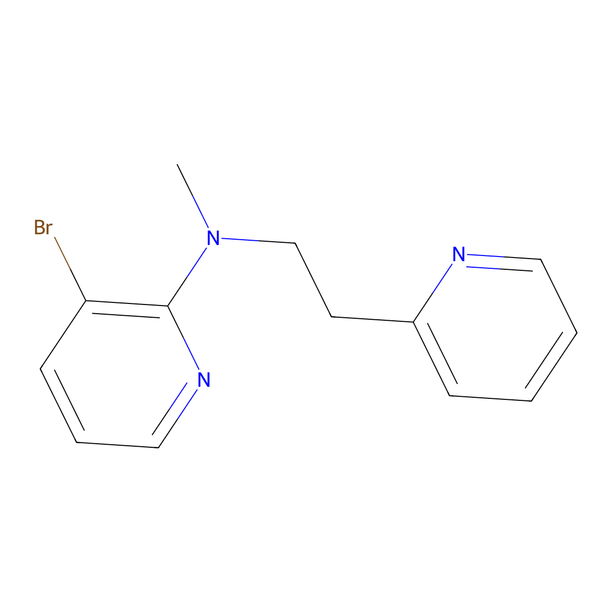 3-bromo-N-methyl-N-[2-(pyridin-2-yl)ethyl]pyridin-2-amine molecular structure, CAS 1303455-73-3