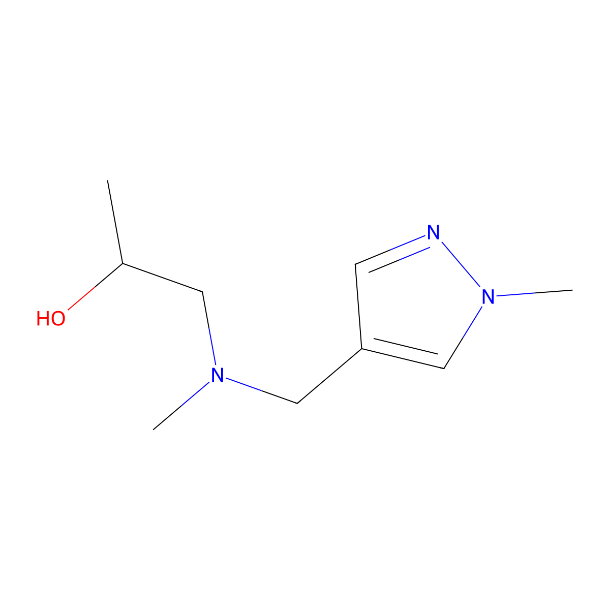1-{Methyl[(1-methyl-1H-pyrazol-4-yl)methyl]amino}propan-2-ol molecular structure, CAS 1303477-85-1