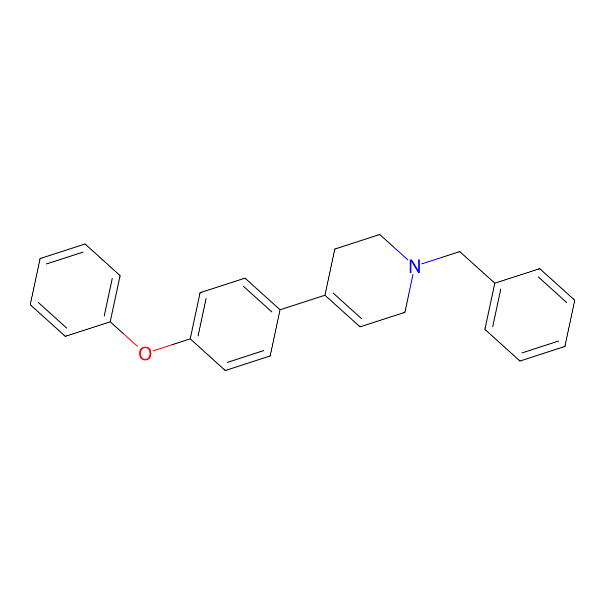 1,2,3,6-Tetrahydro-4-(4-phenoxyphenyl)-1-(phenylmethyl)pyridine molecular structure, CAS 1303485-93-9