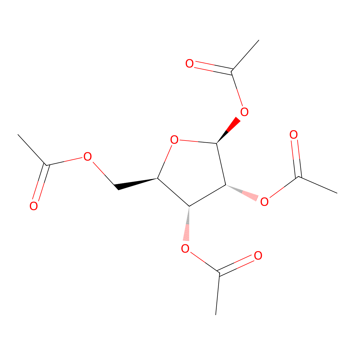 1,2,3,5-Tetraacetyl-beta-D-ribofuranose molecular structure, CAS 13035-61-5