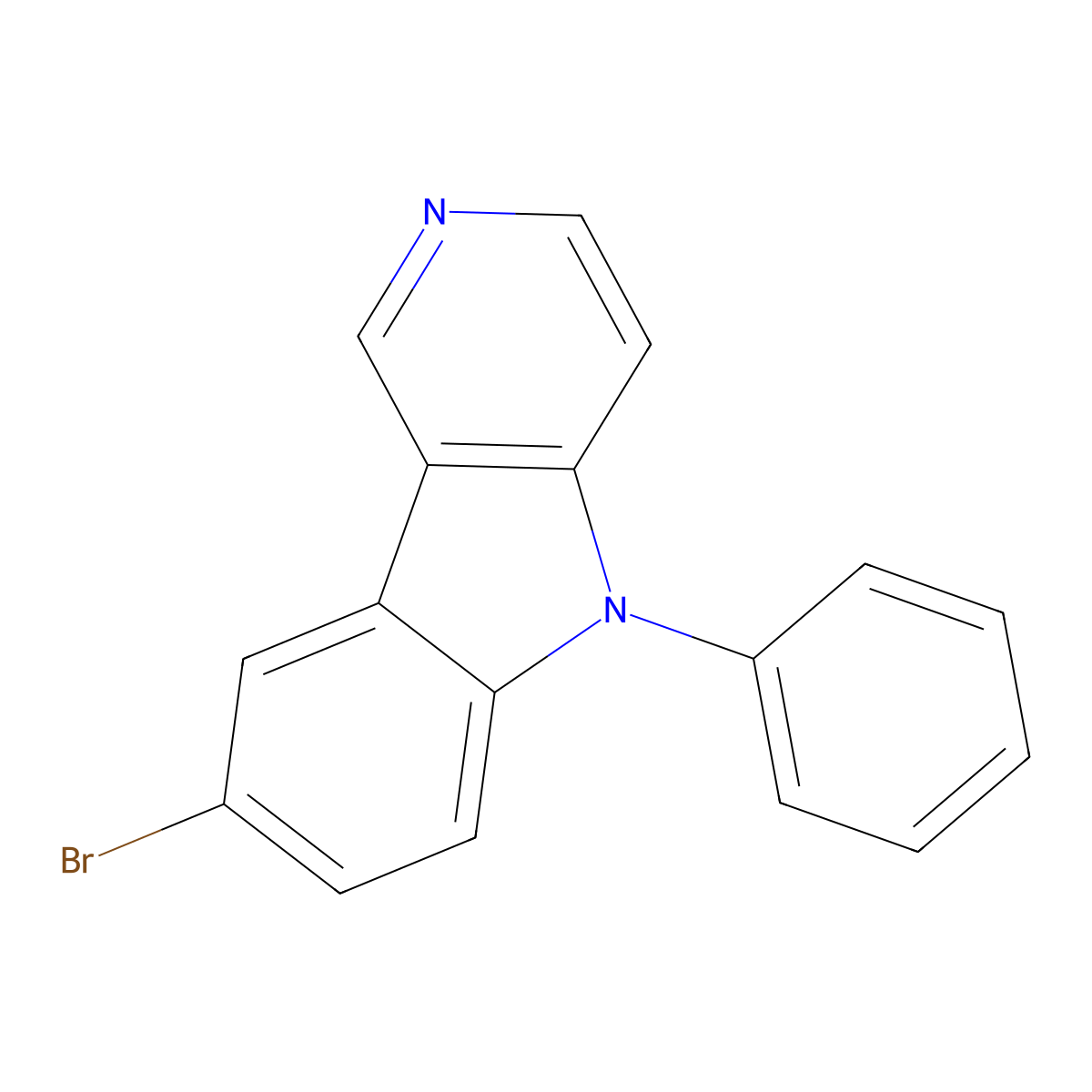 8-Bromo-5-phenyl-5H-pyrido[4,3-b]indole molecular structure, CAS 1303503-70-9