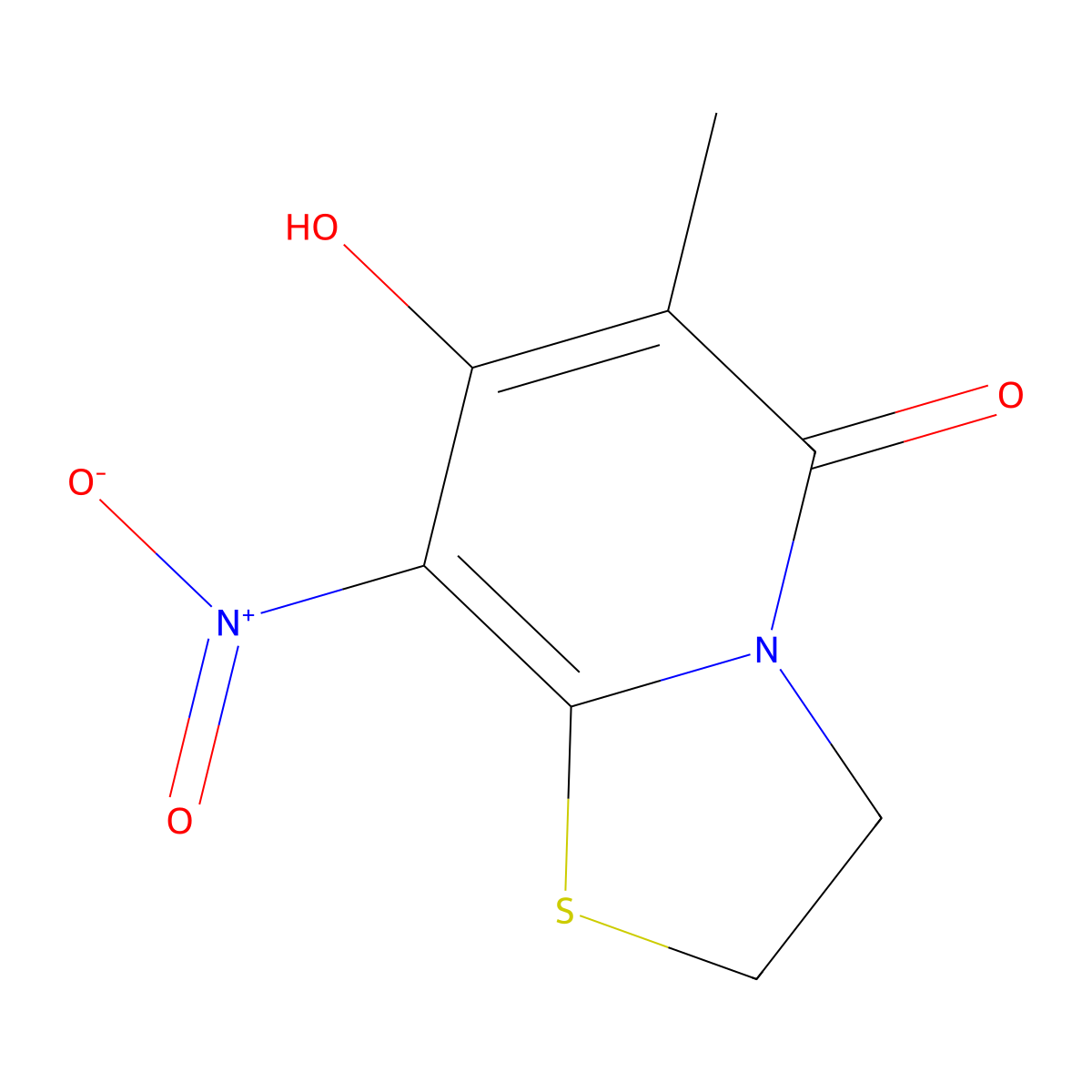 7-Hydroxy-6-methyl-8-nitro-2H-thiazolo[3,2-A]pyridin-5(3H)-one molecular structure, CAS 1303510-46-4