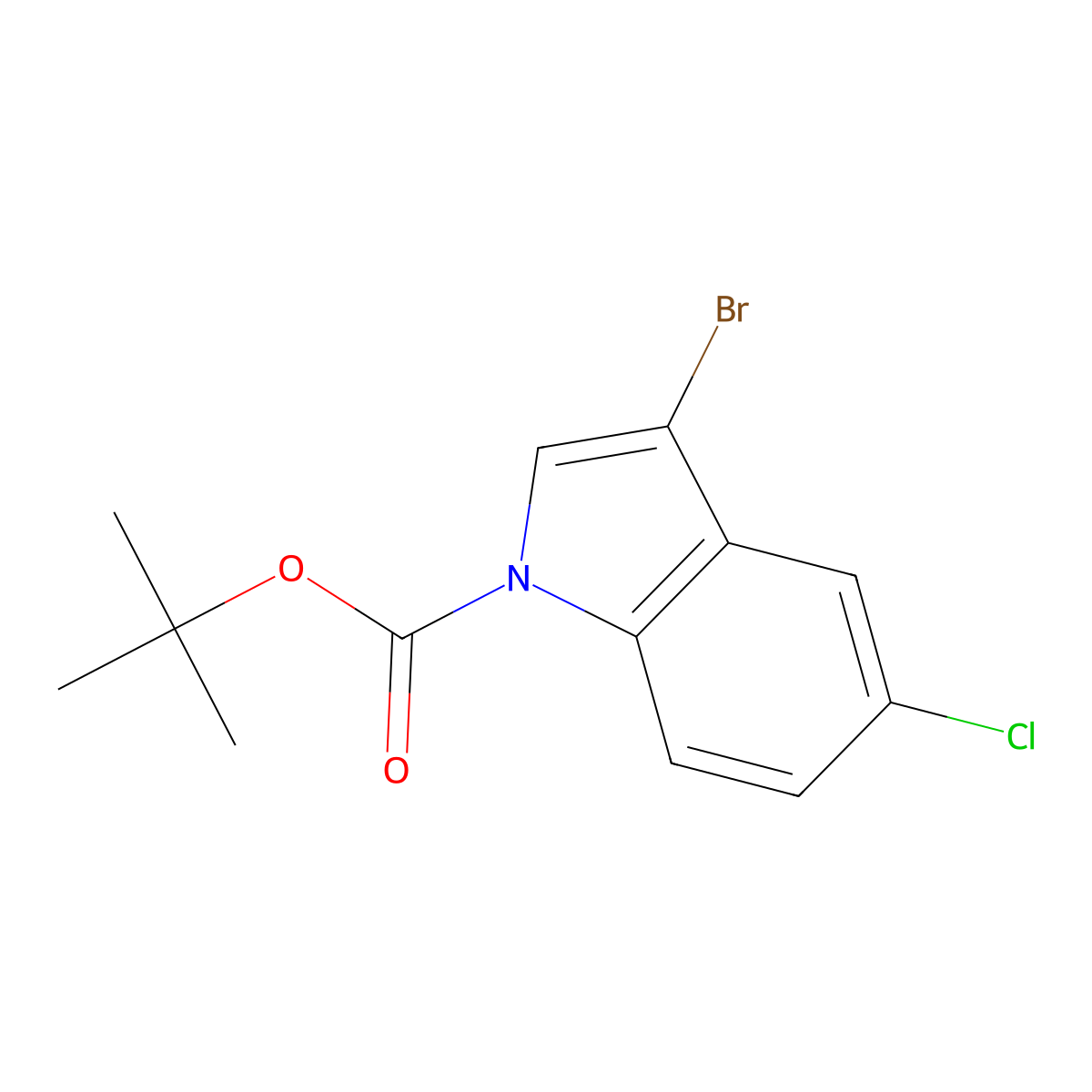 tert-Butyl 3-bromo-5-chloro-1H-indole-1-carboxylate molecular structure, CAS 1303543-80-7