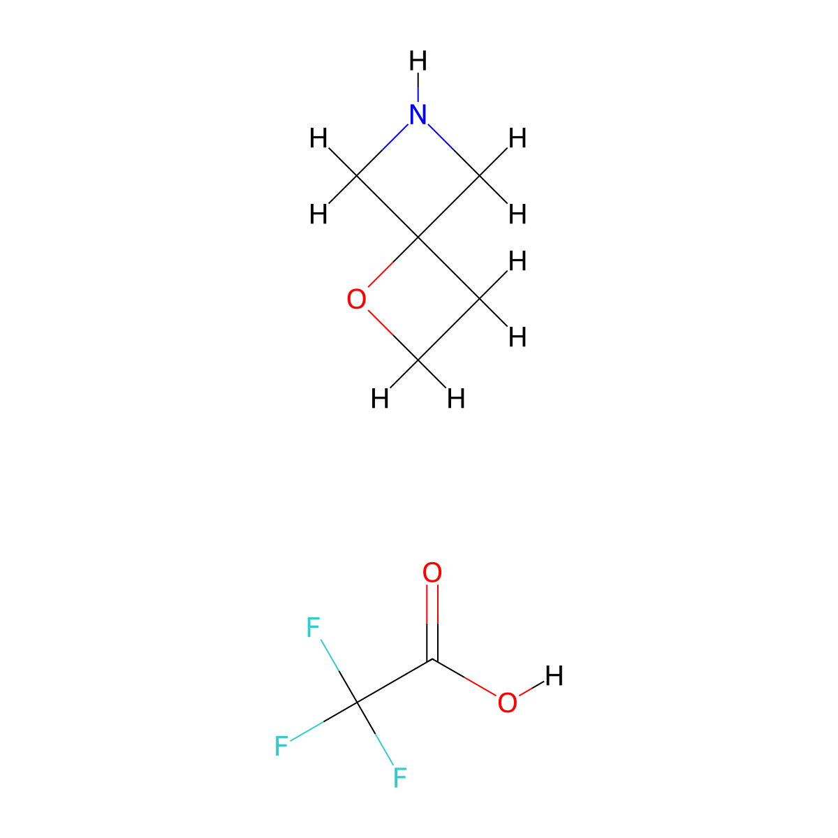 1-Oxa-6-azaspiro[3.3]heptane trifluoroacetate molecular structure, CAS 1303587-87-2