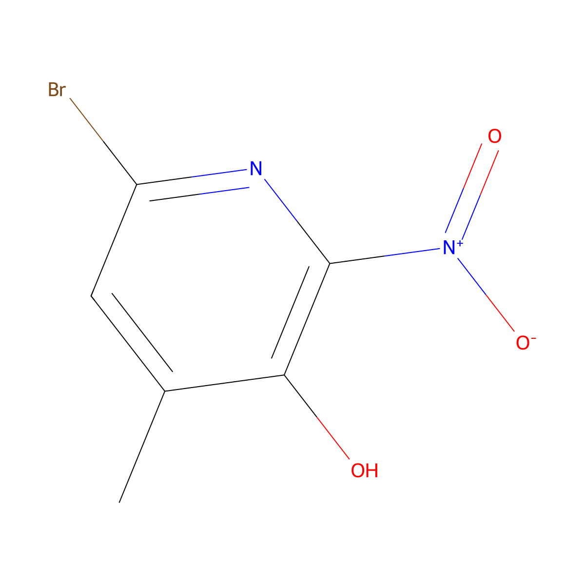 6-Bromo-4-methyl-2-nitropyridin-3-ol molecular structure, CAS 1303587-93-0