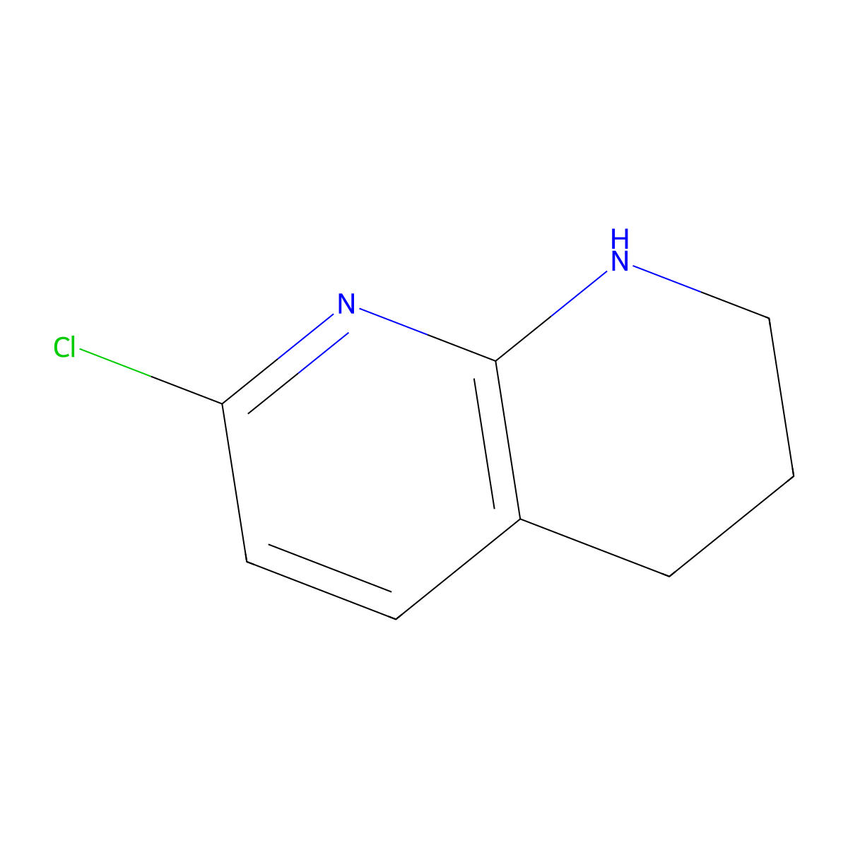 7-Chloro-1,2,3,4-tetrahydro-1,8-naphthyridine molecular structure, CAS 1303588-27-3