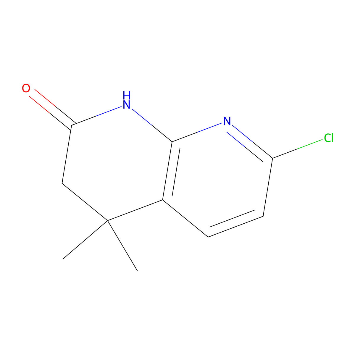 7-Chloro-4,4-dimethyl-3,4-dihydro-1,8-naphthyridin-2(1H)-one molecular structure, CAS 1303588-33-1