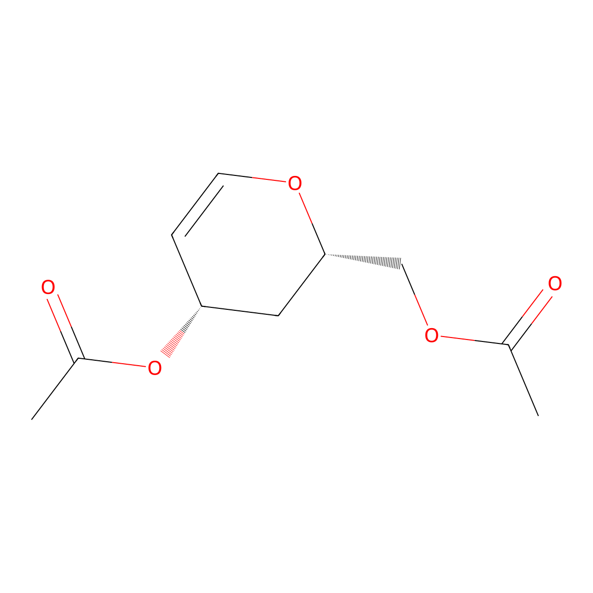 ((2S,4S)-4-Acetoxy-3,4-dihydro-2H-pyran-2-yl)methyl acetate molecular structure, CAS 13036-11-8