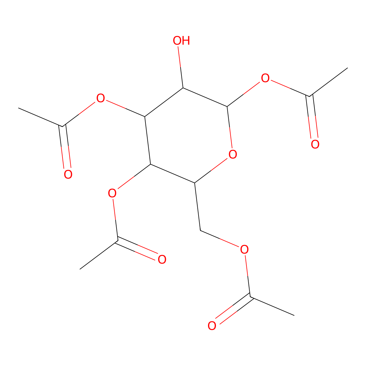 [3,4,6-Tris(acetyloxy)-5-hydroxyoxan-2-yl]methyl acetate molecular structure, CAS 13036-15-2