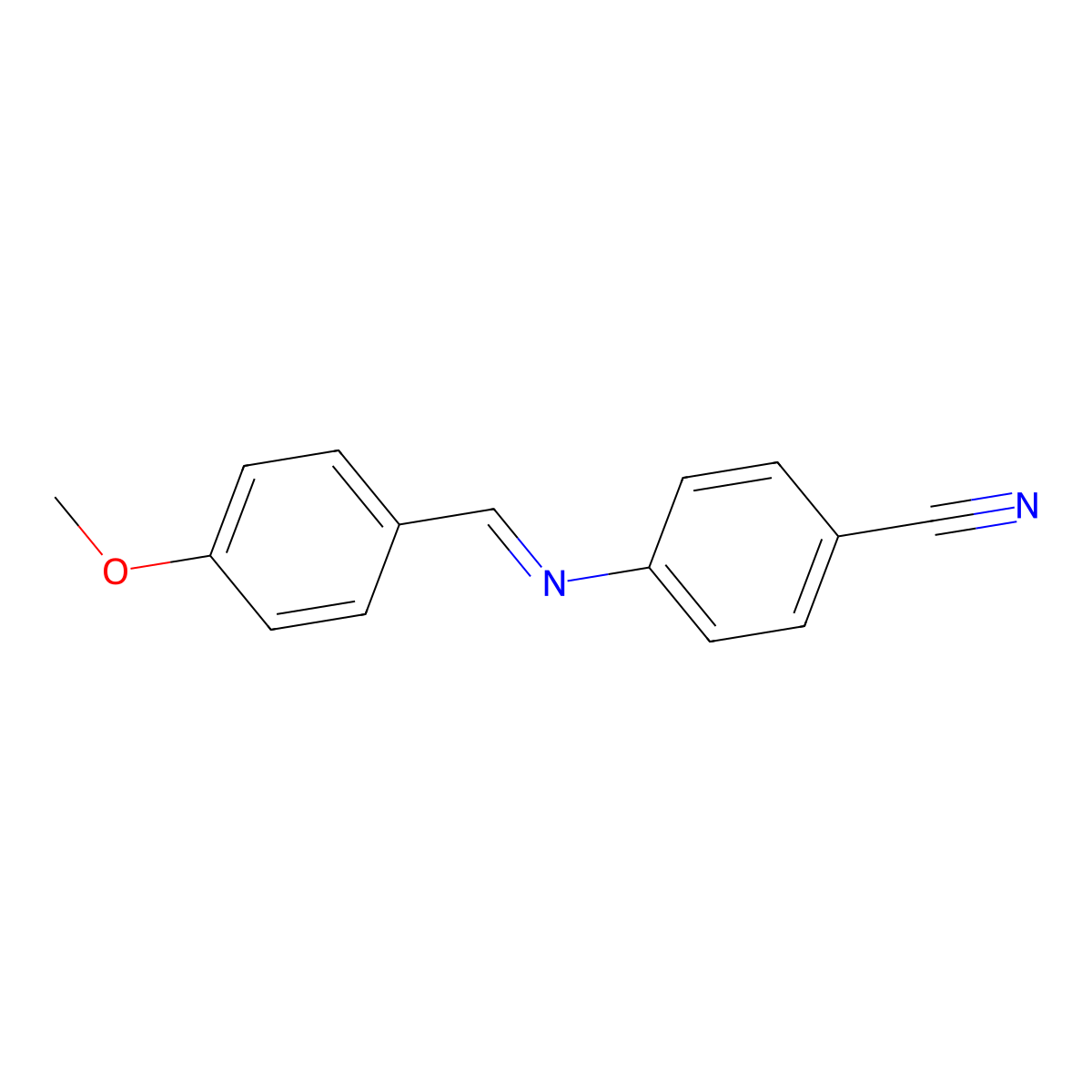 4-((4-Methoxybenzylidene)amino)benzonitrile molecular structure, CAS 13036-19-6