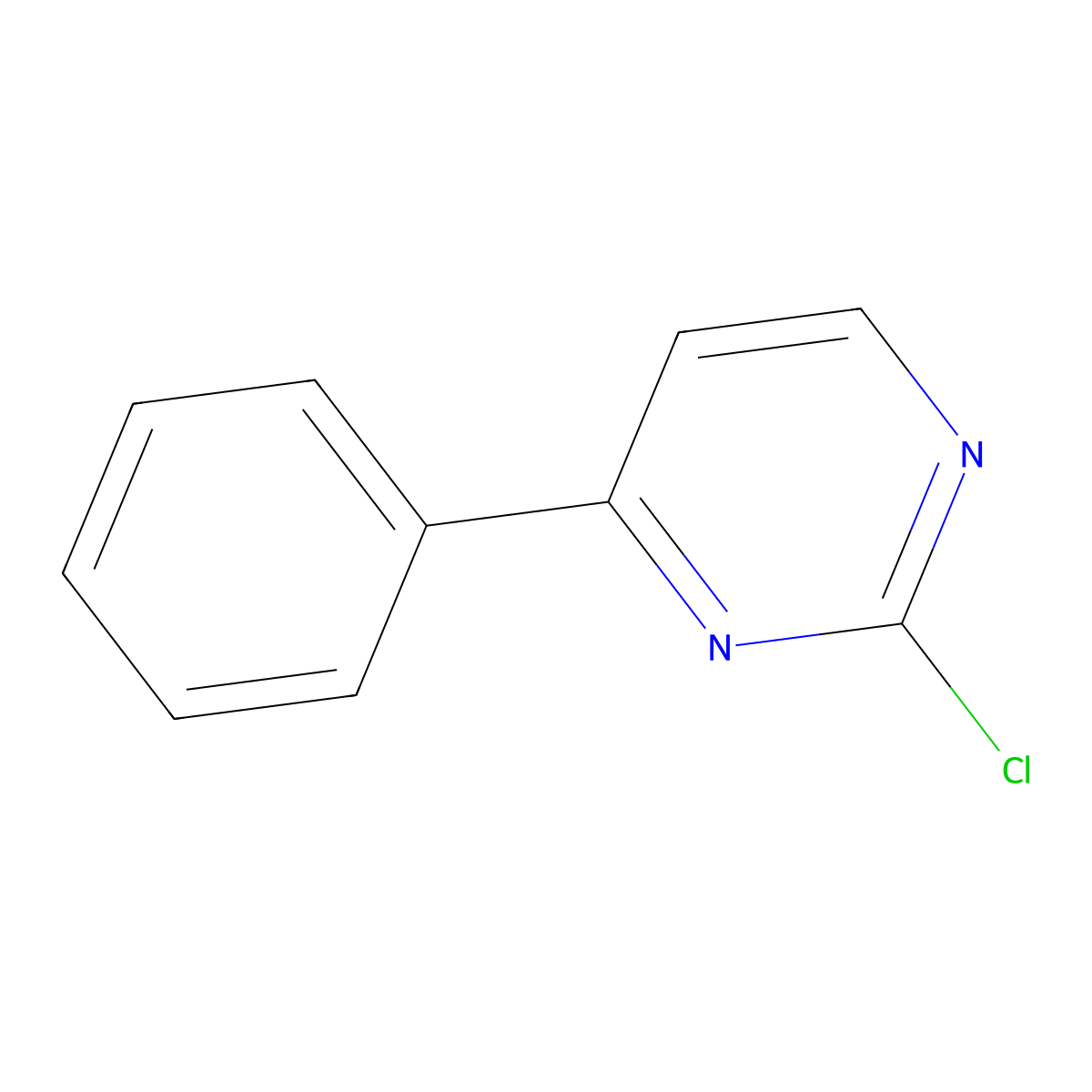 2-Chloro-4-phenylpyrimidine molecular structure, CAS 13036-50-5