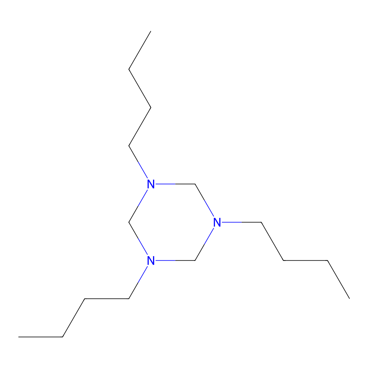 1,3,5-Triazine, 1,3,5-tributylhexahydro- molecular structure, CAS 13036-83-4