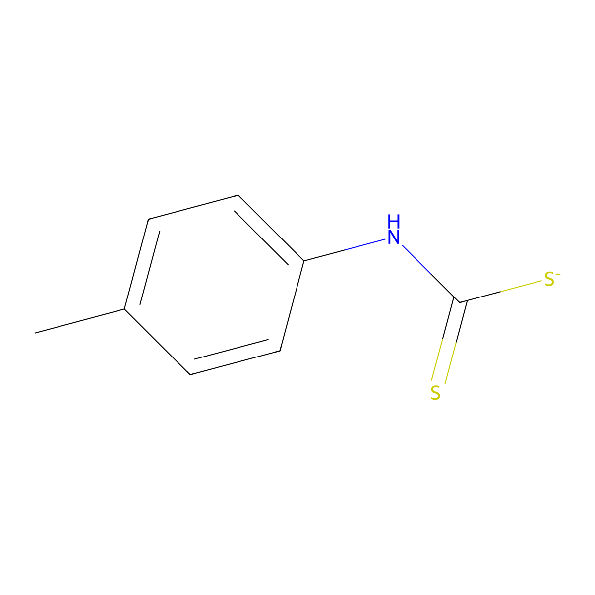 (4-Methylphenyl)carbamodithioate molecular structure, CAS 13036-91-4
